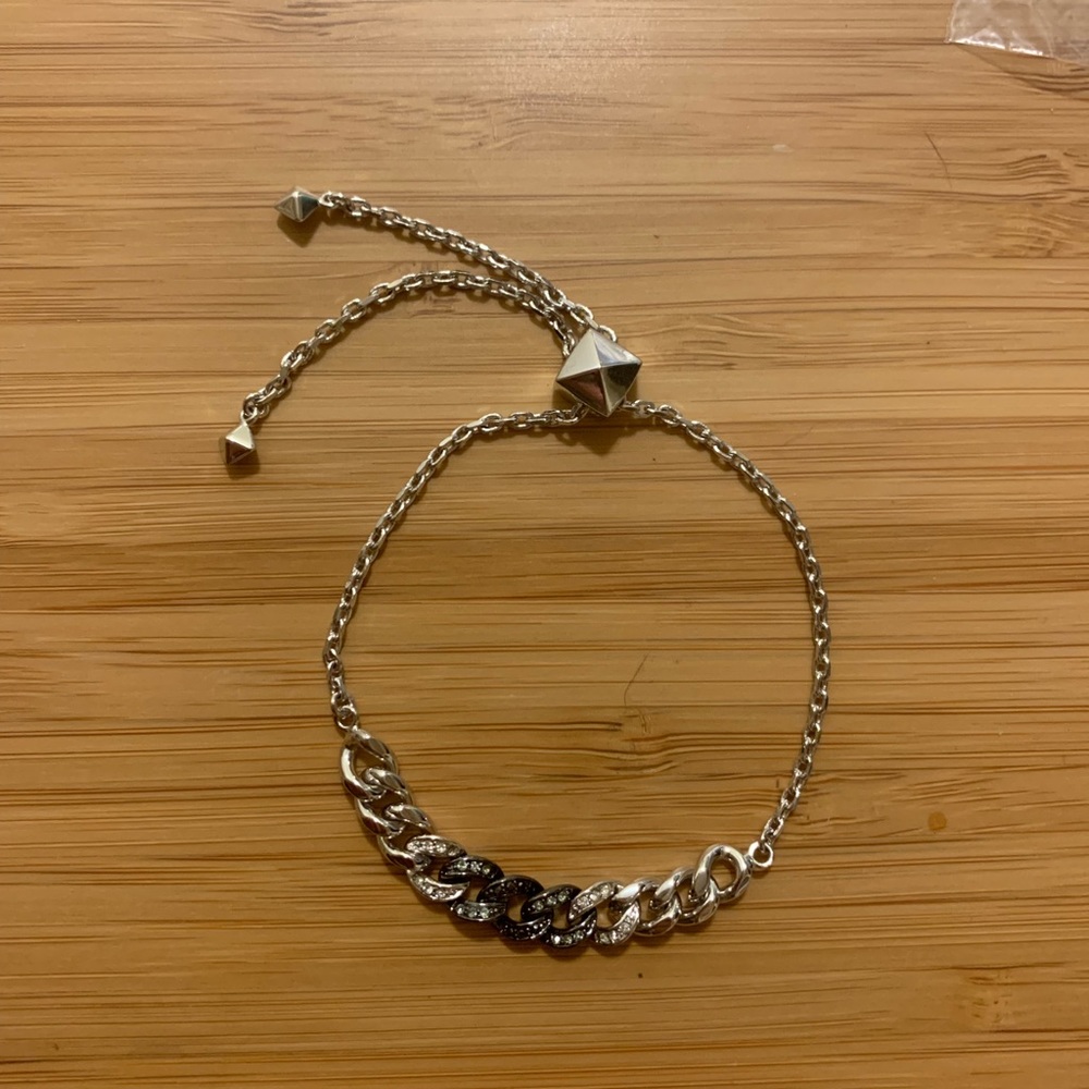 Karl Lagerfeld Ombré Crystal Curb Chain Bracelet